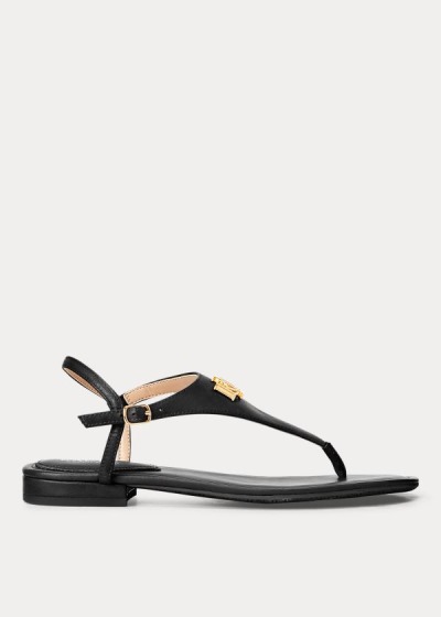 Sandalias Ralph Lauren Mujer Negros - Ellington Leather - QTZJL0865